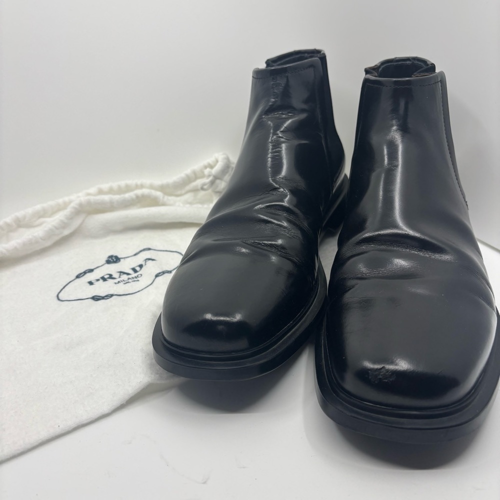 PRADA Men’s Chelsea Leather Boots Men’s 10 - Picture 5 of 15